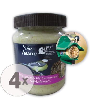 CJ Wildlife Peanut Butter for Garden Birds with Mealworms - Economy Pack (4 x 330g) | Premium Bird Feed for Wild Birds - International Shipping Available - Buy Online on GoSupps.com