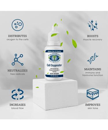 California Nutrition Cell Oxygenator 1fl oz - Boost Immune System with Zinc, Trace Minerals, Amino Acids - Natural Oxygen for Athletes - Buy Online on GoSupps.com