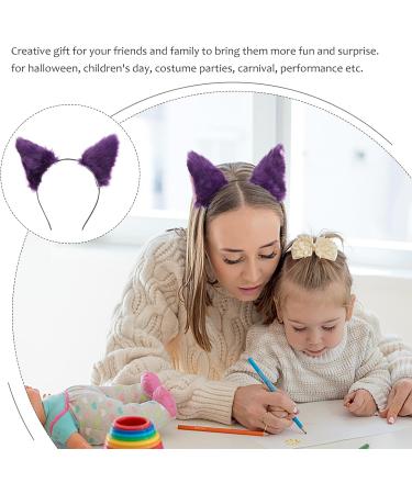 Healeved Faux Fur Cat Ears Headband - Purpless Halloween Headband for Women Soft Fabric Plush Fox Ears Headband for Halloween Thanksgiving Party Cosplay - Buy Online on GoSupps.com