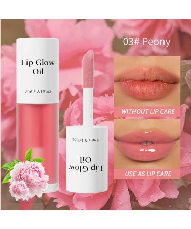 2 Seasonal Fruit Flavored Lip Oils - Delivers A Lustrous Sheen with Continuous Nourishing Care Peony One Size One Size Peony - Buy Online on GoSupps.com