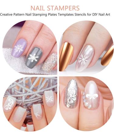 13h Snowflake Nail Stamp Plate - Geometric Nail Art Template for DIY Christmas Designs - Buy Online on GoSupps.com