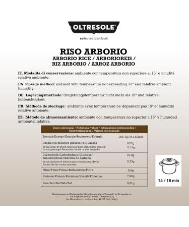Oltresole Artisanal Italian Arborio Rice Coarse grain high starch rice ideal for soups risottos and sa - Buy Online on GoSupps.com