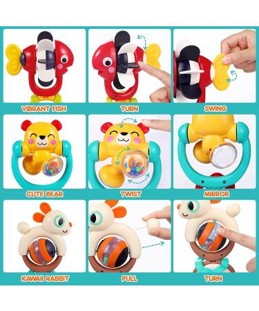 Baby Toys Set: 3 High Chair Suction Rattle & Sensory Development Tray - Ages 6-12 Months to 2 Years - Buy Online on GoSupps.com