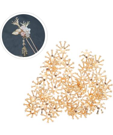 Beavorty 50pcs Hairpin Accessories Brooch Flower Bride Self Made 1X1cm Golden - Buy Online on GoSupps.com