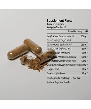 Premium Horny Goat Weed 1560mg - Natural Energy & Performance Support for Men & Women - Maximum Strength with Maca, Tongkat Ali, Saw Palmetto, Panax Ginseng - 90 Capsules - Buy Online on GoSupps.com