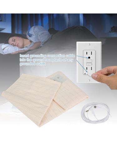 Grounding Mat for Bed | Grounding Blanket with Cord | 76x80 Inch Beige Grounding Pad - Enhance Sleep & Wellbeing - Buy Online on GoSupps.com