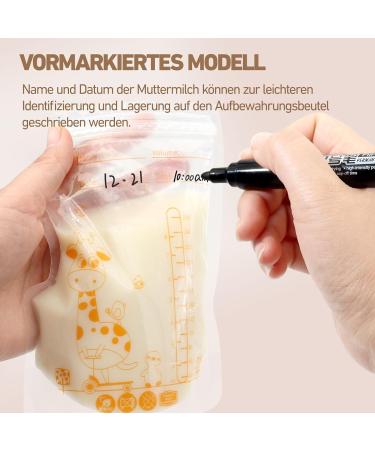 BPA-Free Breast Milk Storage Bags - 45 Pre-Sterilized 250ml Freezing Bags with Double Zipper | International Shipping Available - Buy Online on GoSupps.com