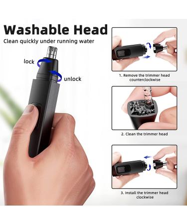 Smity Rechargeable Nose Hair Trimmer with LED Light - Dual Edge Blades for Painless Ear and Eyebrow Grooming - Buy Online on GoSupps.com