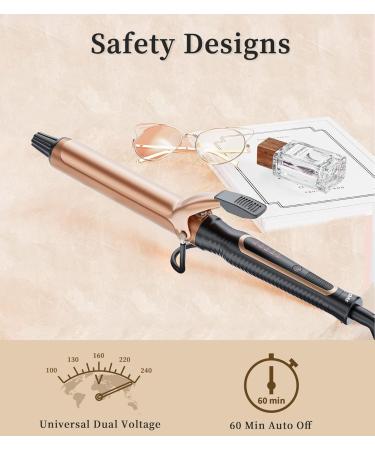 1 Inch Tourmaline Ceramic Curling Iron | Professional Curling Wand for Full Curls | Fast Heat Up & Dual Voltage for Travel - Buy Now - Buy Online on GoSupps.com