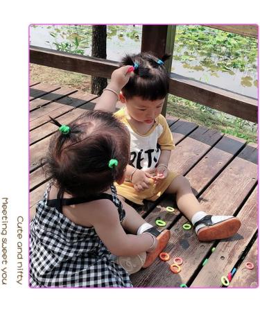 Nuoshen 50 Pcs Baby Hair Ties - Assorted Colors Elastic Mini Ponytail Holders for Girls Kids - Hair Accessories - Buy Online on GoSupps.com