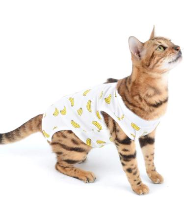 Selmai Medical Pet Shirt for Dogs & Cats - Soft Cotton E-Collar Alternative Wound Protection & Nursing Clothing for Post-Op Care - Yellow Banana Design - Buy Online on GoSupps.com