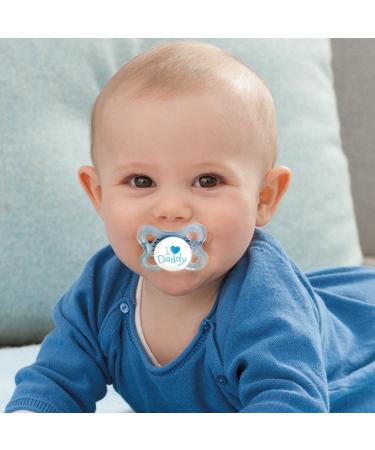 MAM Skin Soft Silicone Pacifier Set for Boys (0-6 mo) - 4 Pacifiers + 2 Sterilized Transport Boxes - I Love Mummy & Daddy - International Shipping Available - Buy Online on GoSupps.com