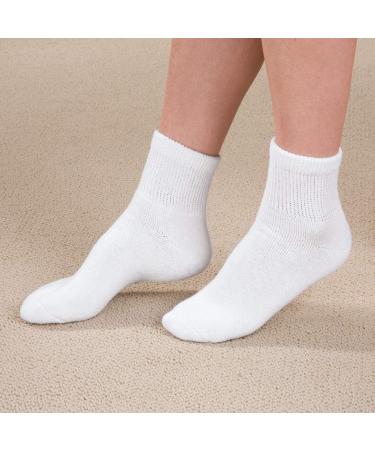 Diabetic Ankle Socks - 3 Pack White, Large Size - Buy Online on GoSupps.com
