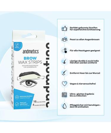 Andmetics Eyebrow Wax Strips for Men | Perfect Natural Eyebrow Shape | No More Plucking | Coloring Template Included - Buy Online on GoSupps.com