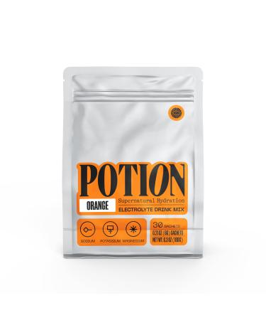 Potion Supernatural Hydration Electrolyte Drink Mix for Rapid Rehydration | Sugar-Free Vegan Caffeine-Free | Orange 30 Servings
