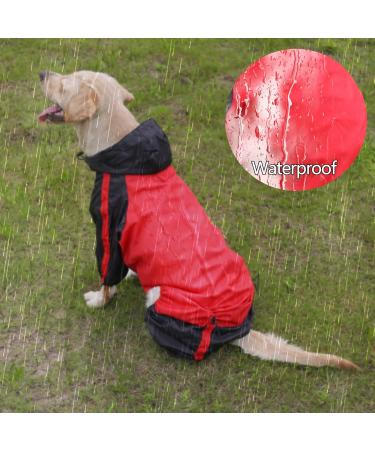 Dog Raincoats Waterproof Dog Hooded Raincoat Coat Rain Jacket for Dogs Dog Raincoat With Hood Lightweight Adjustable Outdoor Rain Poncho Rain Gear Jumpsuit for Small Medium Dog-XXL-Red XX-Large Red - Buy Online on GoSupps.com