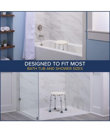 Drive Medical RTL12004KD White Handicap Bathroom Stool - Adjustable Shower Seat - Buy Online on GoSupps.com