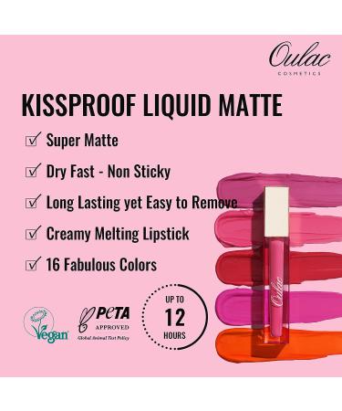 Oulac Purple Matte Liquid Lipstick - Long Lasting Lip Gloss | Vegan & Cruelty-Free | Deep Violet Lip Tint Stain with Vitamin E & Rose Oil | Waterproof Formula - M15 Butterfly Kiss - Buy Online on GoSupps.com
