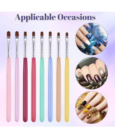 Lusofie 8Pcs Nail Clean Up Brush Set for Gel and Acrylic Nails - Oval Flat Brushes for Home and Salon Use - Buy Online on GoSupps.com