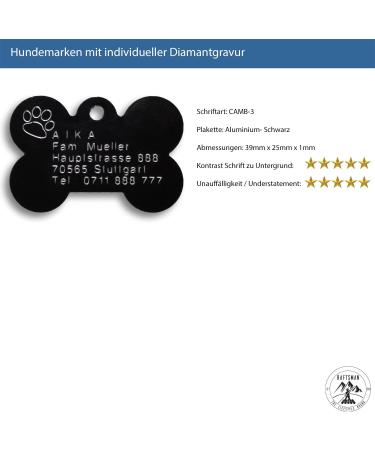 Personalized Engraved Dog Tags - Custom ID & Address Tags - Diamond Engraving (Black) - International Shipping - Buy Online on GoSupps.com