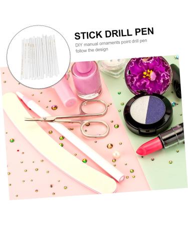 minkissy 90 Pcs Sticky Pen Manicure Dotting Pen Nail Painting Pen Nail Art Tools Para U as Crystal Picker Manicure Tools Bead Picker Pen Nail Dotting Pen Supply Wax Accessories French White - Buy Online on GoSupps.com
