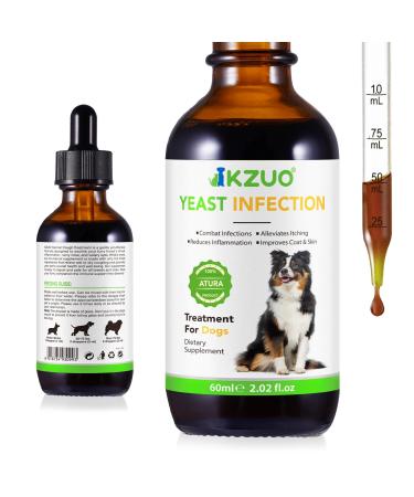 Yeast Infection Treatment for Dogs Natural Ear Infection Treatment Dog Allergy Relief Supports Itchy Skin Relief Skin and Coat Support Inflammation Relief for Dogs Herbal Supplement - 60ml