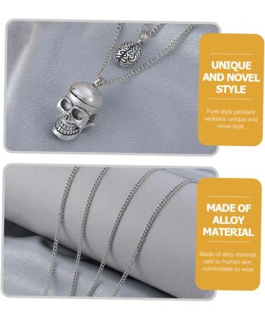 HAPINARY Clavicle Chain Skull Necklace Pendant for Men Male Neck Chain Mens Hip-hop Neck Chain European and American Lovers - Buy Online on GoSupps.com
