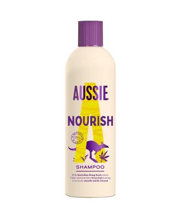 Aussie Nourish Anti-Frizz Shampoo Soft and Nourished Hair Care With Australian Hemp Seed Extract Cruelty-Free Formula 100% Recycled Plastic Bottle 300 ml