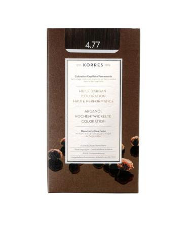 Correx Argan Oil Colorant - ammonia -free hair color chocolate brown 4.77 - 100% gray hair cover & vegan for a long -lasting color result chocolate brown intensive 4.77