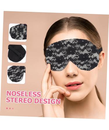 Buy Mikinona Lace Flower Eye Mask - Travel Sleep Mask for Eyeshadow & Relaxation | Black Polyester 22x9x0.8cm | International Shipping Available - Buy Online on GoSupps.com