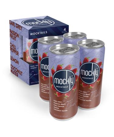 Mockly Earl Diablo Booze-Free Cocktail | Ready To Drink Non-Alcoholic Cocktail | Mocktail Drink Mixer | Earl Grey Passionfruit Chili Pepper Lemon | Zero Proof | 4-Pack