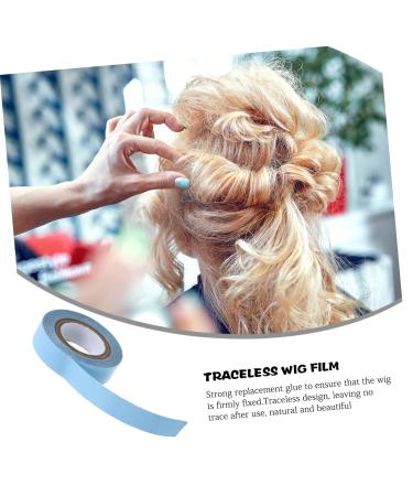 FRCOLOR 1 Roll Wig Film Double Sided Wig Tape Lace Front Wig Tape Hair Extension Tape Hair Bands Hair Wig Tape Hair Glue for Lace Wigs Lace Wig Tape Strips Bald Cap Adhesive Tissue 4.70X4.70X1.30CM Blue - Buy Online on GoSupps.com