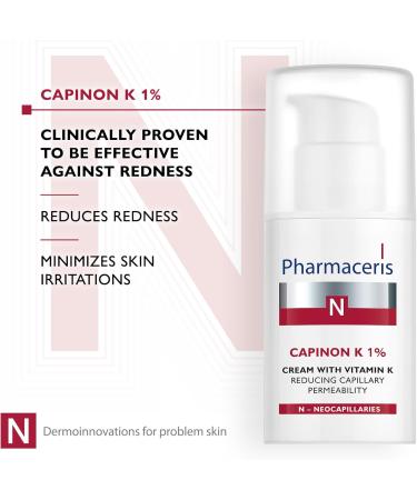 Pharmaceris N Capinon K 1% Cream with Vitamin K Cream for Sensitive Skin Reduces Redness Skin Moisturiser Soothing Cream - 30 ml - Buy Online on GoSupps.com