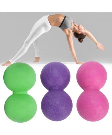 Verdant Touch Peanut Massage Ball - Silicone Yoga Training for Muscle Relaxation | Fitness Equipment in Purple Rose Red & Green - International Shipping Available - Buy Online on GoSupps.com