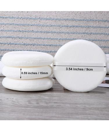 Large Body Powder Puff and Powder Container Crystal Case for Dust Puff Powder applicator with Box for Face and Body (white) - Buy Online on GoSupps.com