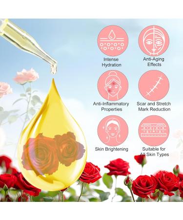 Vitamin E Oil - Rose Face & Body Oil for Dry Skin Wrinkle Reduction Scars Stretch Marks | Gentle Formula - 2.02 Oz - Buy Online on GoSupps.com