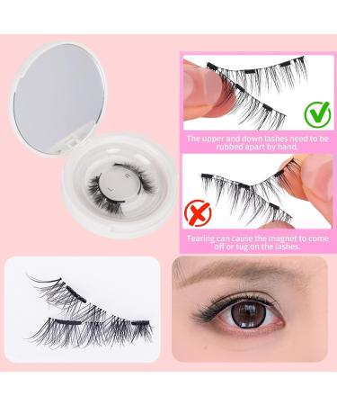 SHEBEEDO Magnetic Lashes With Applicator Magnetic Natural Lashes No Glue or Eyeliner False Eyelashes Self Adhesive Strip Lashes For Woman Reusable Eyelashes Wispy Easy To Install And Disassemble - Buy Online on GoSupps.com