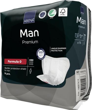 Abena Man Formula 0 Incontinence Pads for Men - Eco-Friendly, Extra Protection, Fast Absorption - 14PK - Buy Online on GoSupps.com