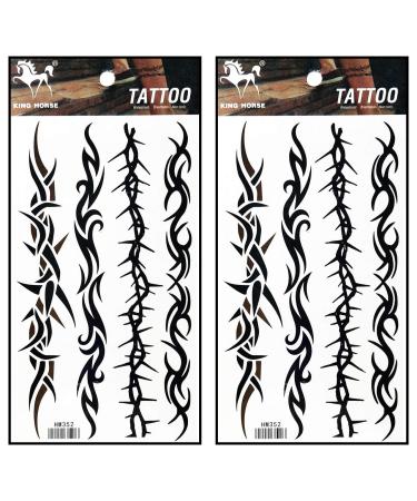 Tattoos 2 Sheets Barbed Wire Creeper Vine Temporary Tattoos Stickers Fake Body Arm Chest Shoulder Tattoos for Teens Men Women