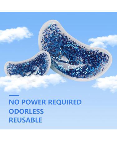 Reusable Gel Eye Mask - Hot Cold Therapy for Tired Eyes & Dark Circles (Blue) - Buy Online on GoSupps.com