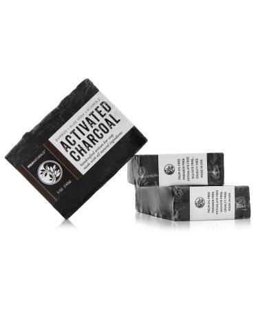Activated Charcoal & Aloe Vera Bar Soap - All-Natural Detoxifying Soap for Face & Body | Acne Blackheads Eczema Relief | Handmade Palm Oil Free - Buy Online on GoSupps.com