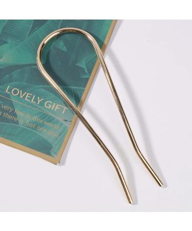 Inateannal U Shape Hairpin Metal Hair Fork Vintage Hair Sticks Gold Hair Fork Updo Hair Clip Minimalist U Shaped Hair Stick Accessories for Women and Girls Gifts - Buy Online on GoSupps.com