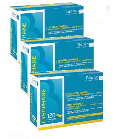 Cystiphane Bailleul - Cystine B6 - Zinc - Arginine - Hair and nails - Health - Strength and Vitality - Food supplement for weakened hair and nails - Pack of 3 boxes of 120 Tablets (3)
