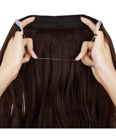 Hidden Halo Hair Extensions | Invisible Crown 18 Curly Medium Brown | Synthetic | Easy to Wear - Buy Online on GoSupps.com