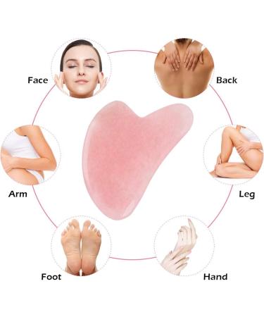 Natural Jade Gua Sha Massager - Organic Anti-Aging Rosa Quartz Board for Skin Rejuvenation & Beauty Therapy - Buy Online on GoSupps.com