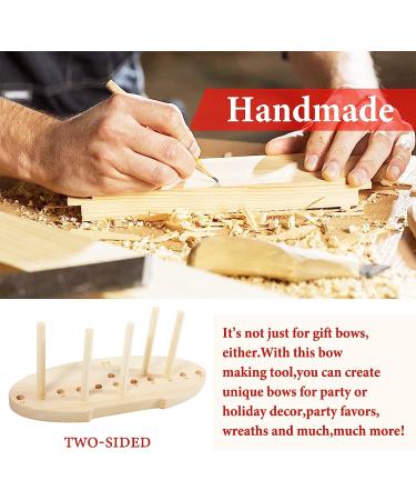 Wooden Bow Maker Tool for Holiday Wreaths & Crafts - Double-Sided Ribbon Bow Maker for Gift Bows, Party Decorations, Hair Bows, Corsages & More - Buy Online on GoSupps.com