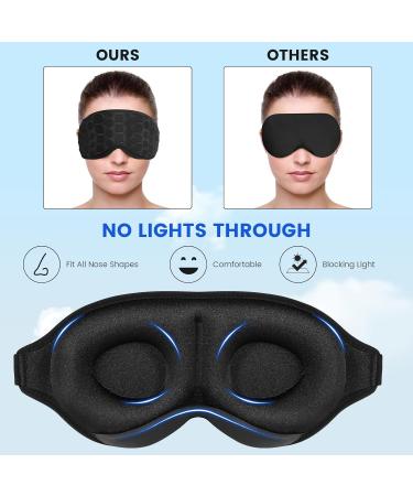 3D Deep Contoured Sleep Mask for Men & Women - Soft Breathable Eye Shade for Travel Yoga & Naps - Adjustable Strap Night Blindfold - Buy Online on GoSupps.com