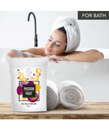 Passion Fruit Foaming Bath Sea Salt - 35 Oz | Bubble Bath with Almond & Grape Seed Oil | Aromatherapy Bath Salts for Relaxation - Buy Online on GoSupps.com