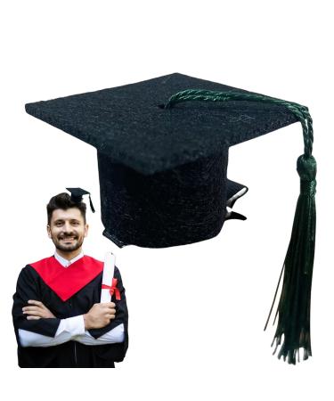 Naqqios Graduation Hat Headband Doctoral Hat Headband - Graduation Dress up Photo Decoration Supplies Hat Inserts Graduation Accessories for Kids Adults Green