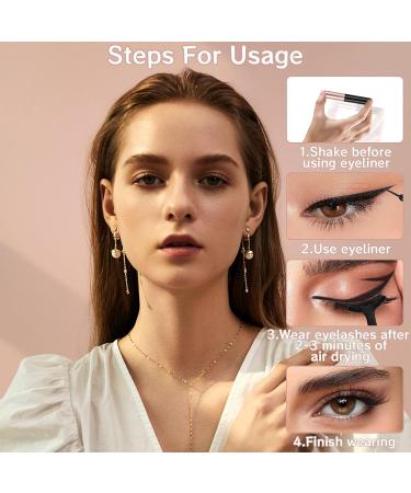 10 Pairs 3D Magnetic False Eyelashes Set with Eyeliner & Tweezers - Reusable Waterproof Long-Lasting Makeup - Buy Online on GoSupps.com
